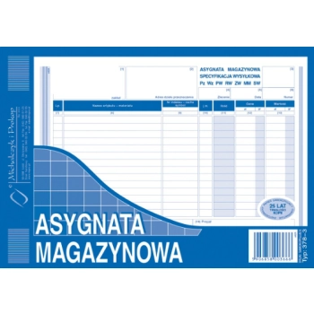 Asygnata magazynowa A5 378-3